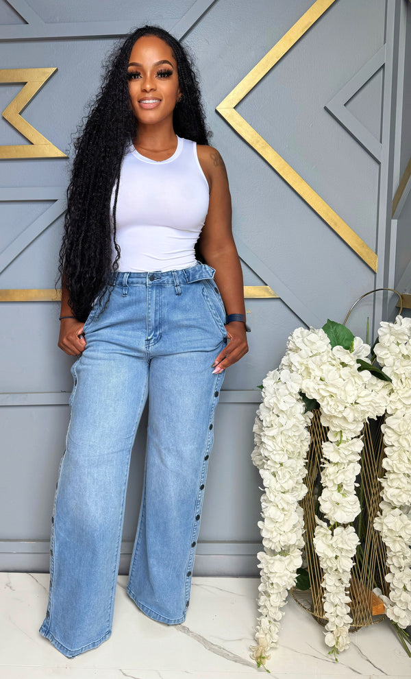 Bink Button Side Jeans