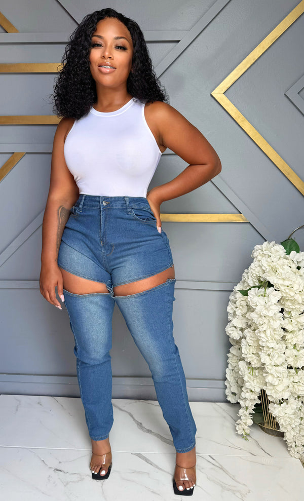 Bold Cut-Out Jeans