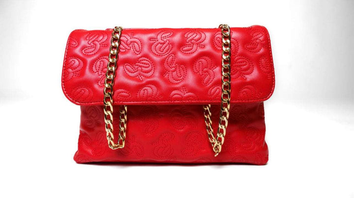 Bink&Bougie Monogrammed Flap Bag- Red