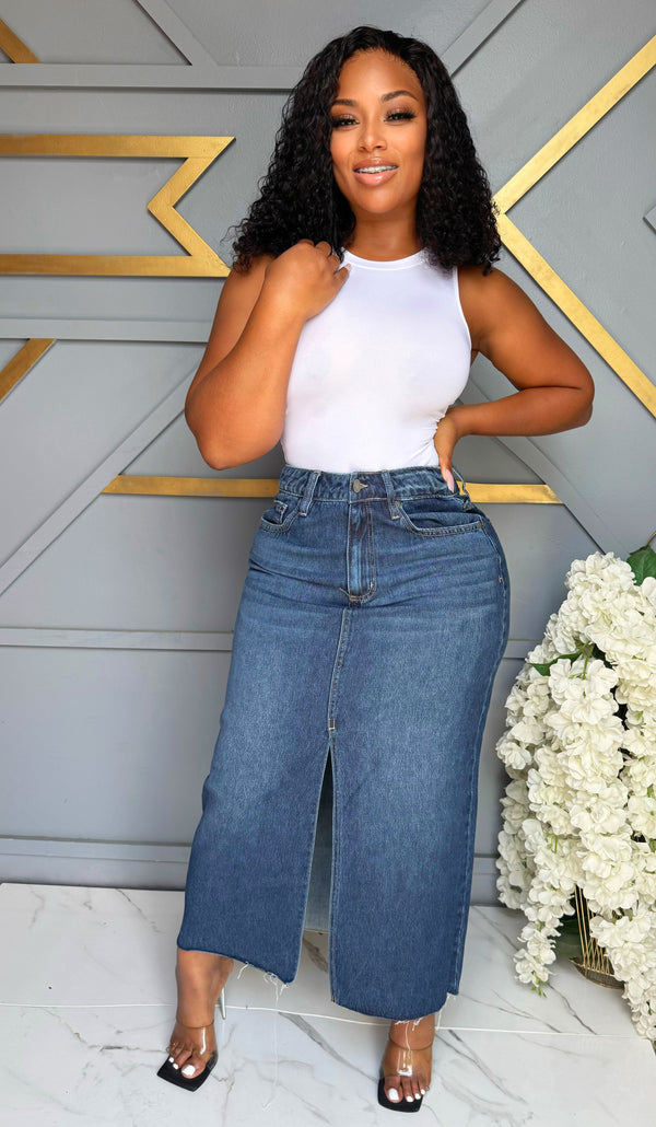 Boss Up Denim Skirt