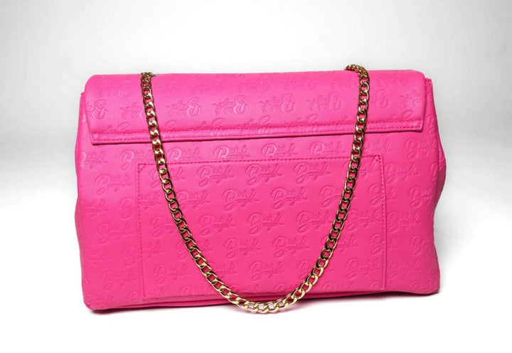 Bink&Bougie Monogrammed XL Flap Bag - Barbie Pink