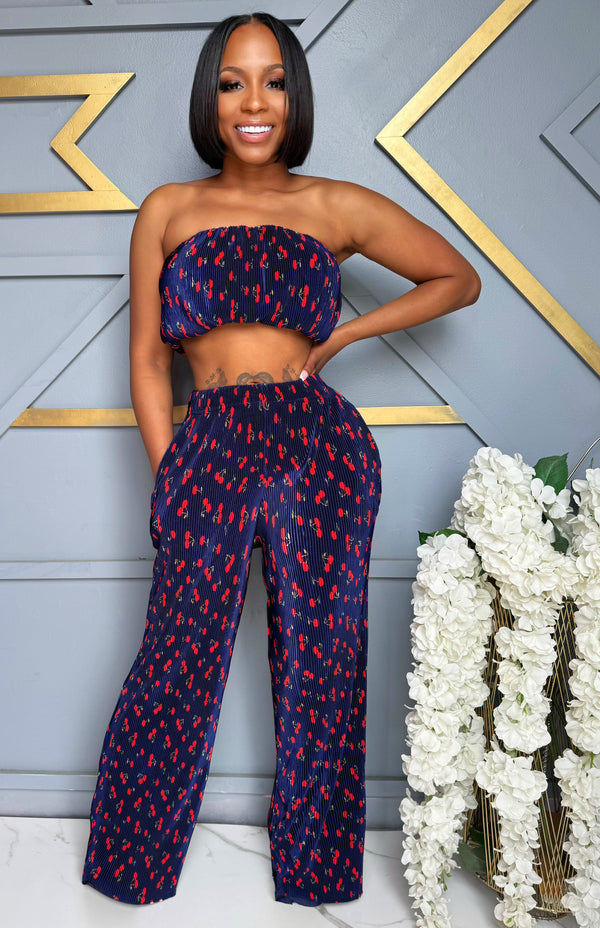 “Cherry On Top Set – Navy & Red”