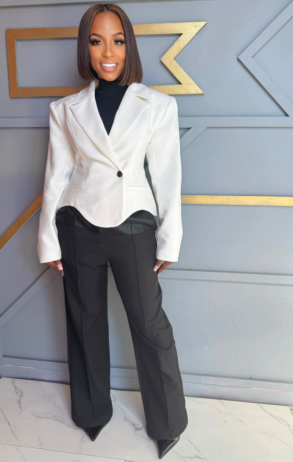 Ivory Hourglass Blazer