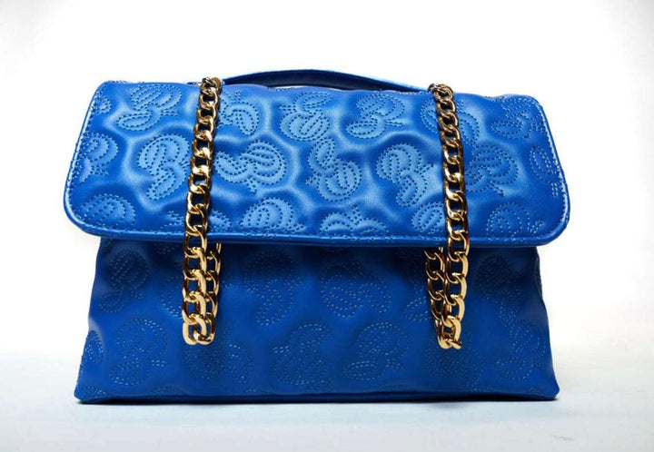 Azure Monogrammed Flap Bag - Bink & Bougie