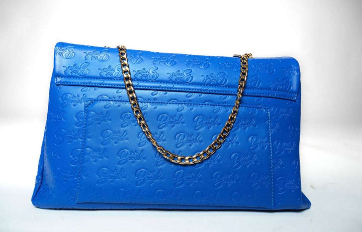 Azure Monogrammed XL Flap Bag - Bink & Bougie