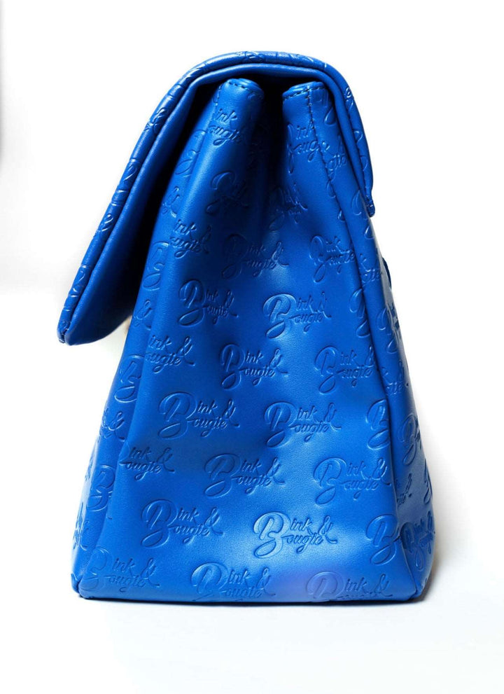 Azure Monogrammed XL Flap Bag - Bink & Bougie