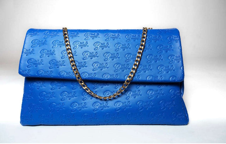 Azure Monogrammed XL Flap Bag - Bink & Bougie