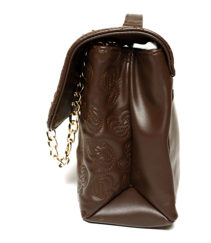 Espresso Monogrammed Flap Bag - Bink & Bougie