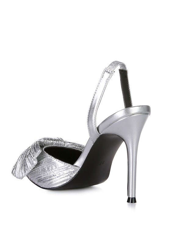 Kiki High Heeled Bow Slingback Sandals - Bink & Bougie