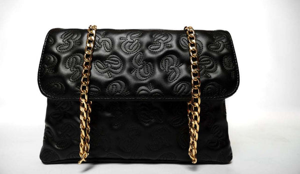 Noir Monogrammed Flap Bag - Bink & Bougie