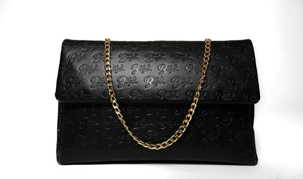 Noir Monogrammed XL Flap Bag - Bink & Bougie