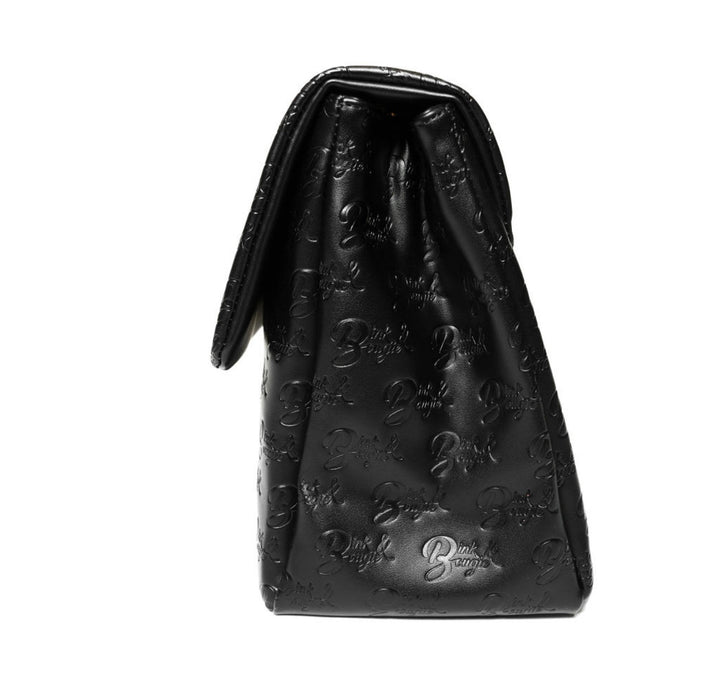 Noir Monogrammed XL Flap Bag - Bink & Bougie