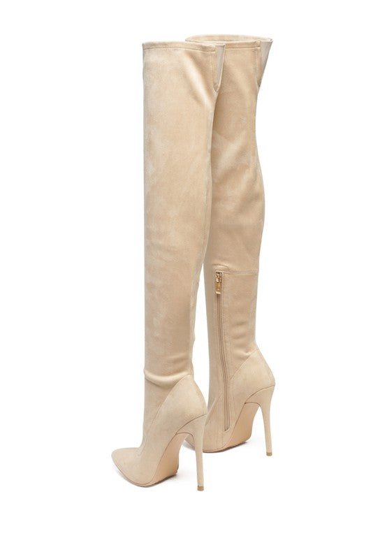 Tilera Stretch Over The Knee Stiletto Boots - Bink & Bougie