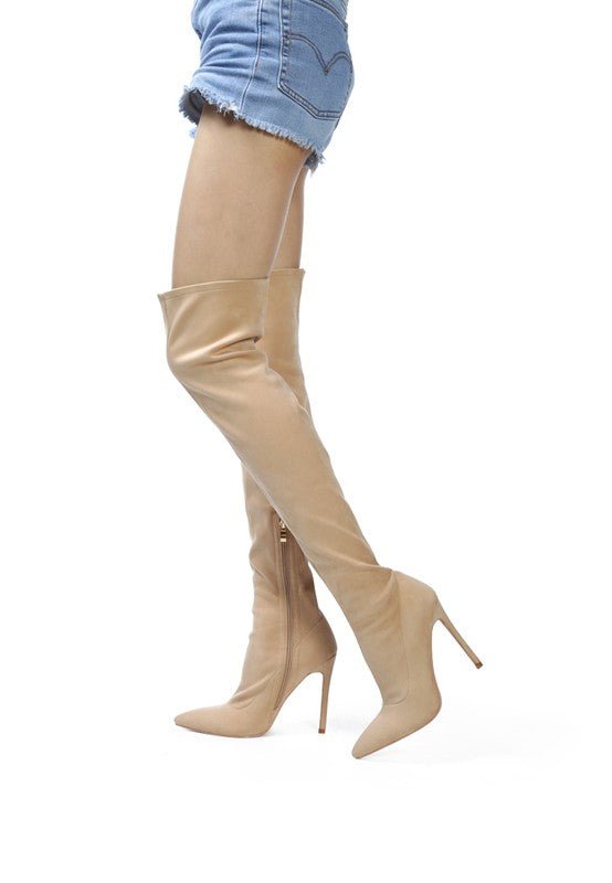 Tilera Stretch Over The Knee Stiletto Boots - Bink & Bougie