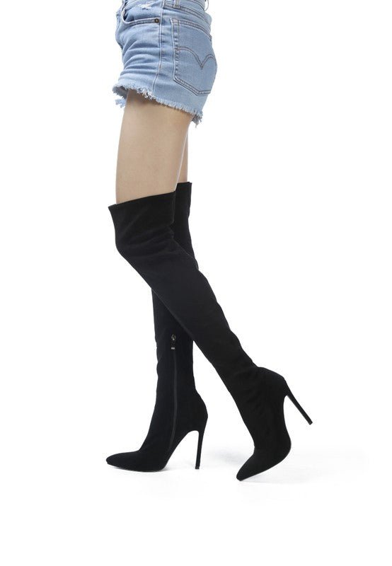 Tilera Stretch Over The Knee Stiletto Boots - Bink & Bougie