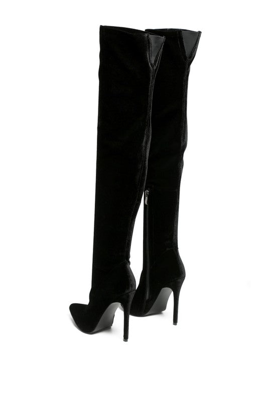 Tilera Stretch Over The Knee Stiletto Boots - Bink & Bougie