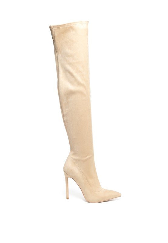 Tilera Stretch Over The Knee Stiletto Boots - Bink & Bougie