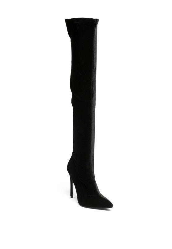 Tilera Stretch Over The Knee Stiletto Boots - Bink & Bougie