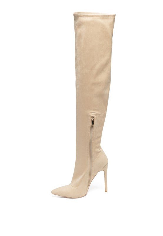 Tilera Stretch Over The Knee Stiletto Boots - Bink & Bougie