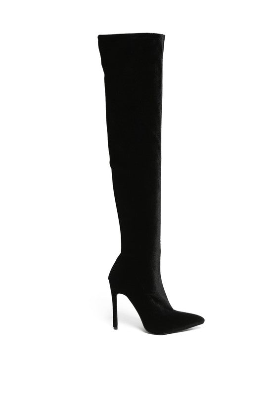 Tilera Stretch Over The Knee Stiletto Boots - Bink & Bougie